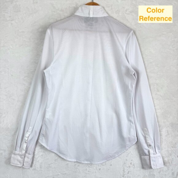 Ariat Pro Series Equestrian Wrap Collar Mesh Sleeves Show Shirt Womens XS White - Picture 6 of 11